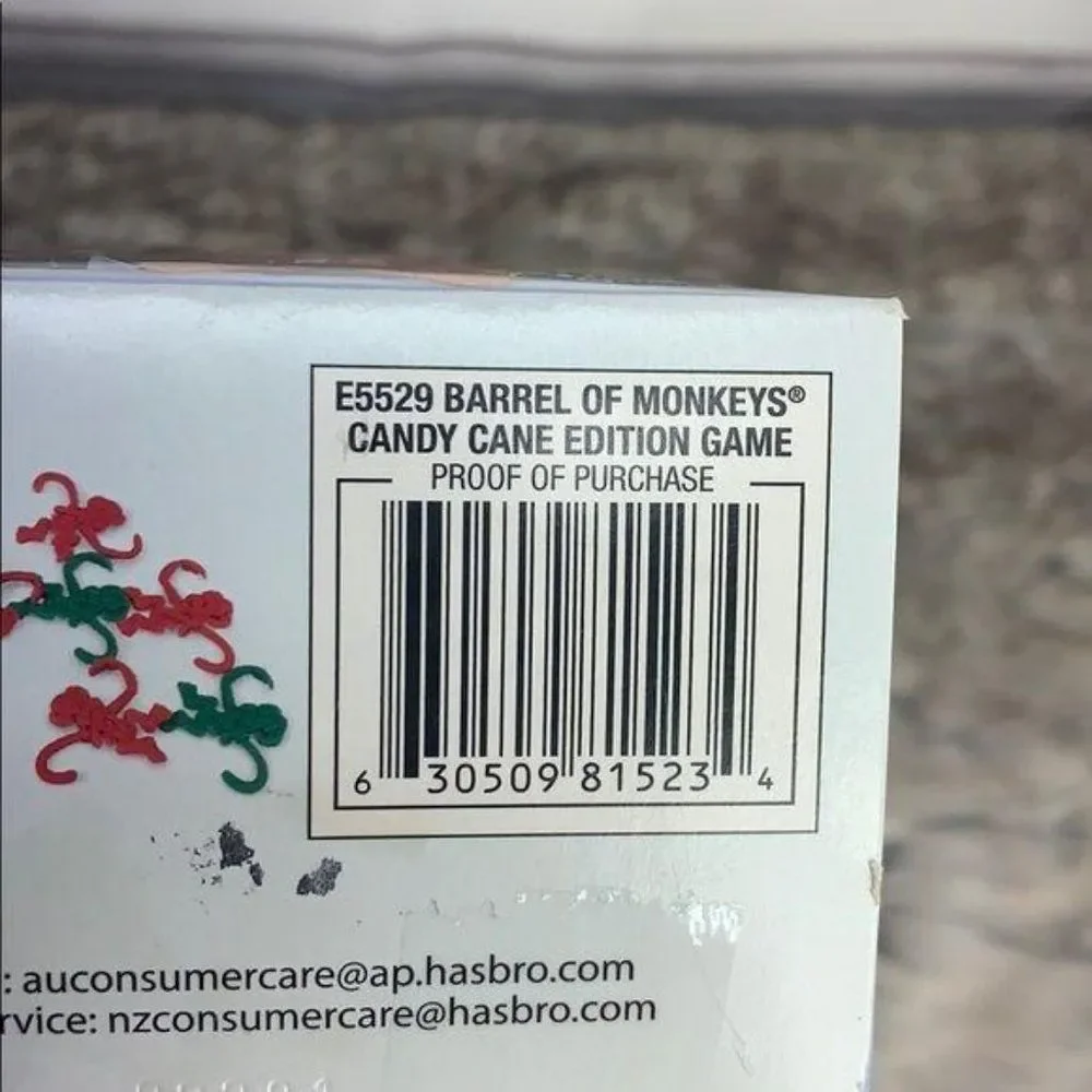 Hasbro Barrel Of Monkeys Game‎ - Candy Cane Edition NEW/Sealed